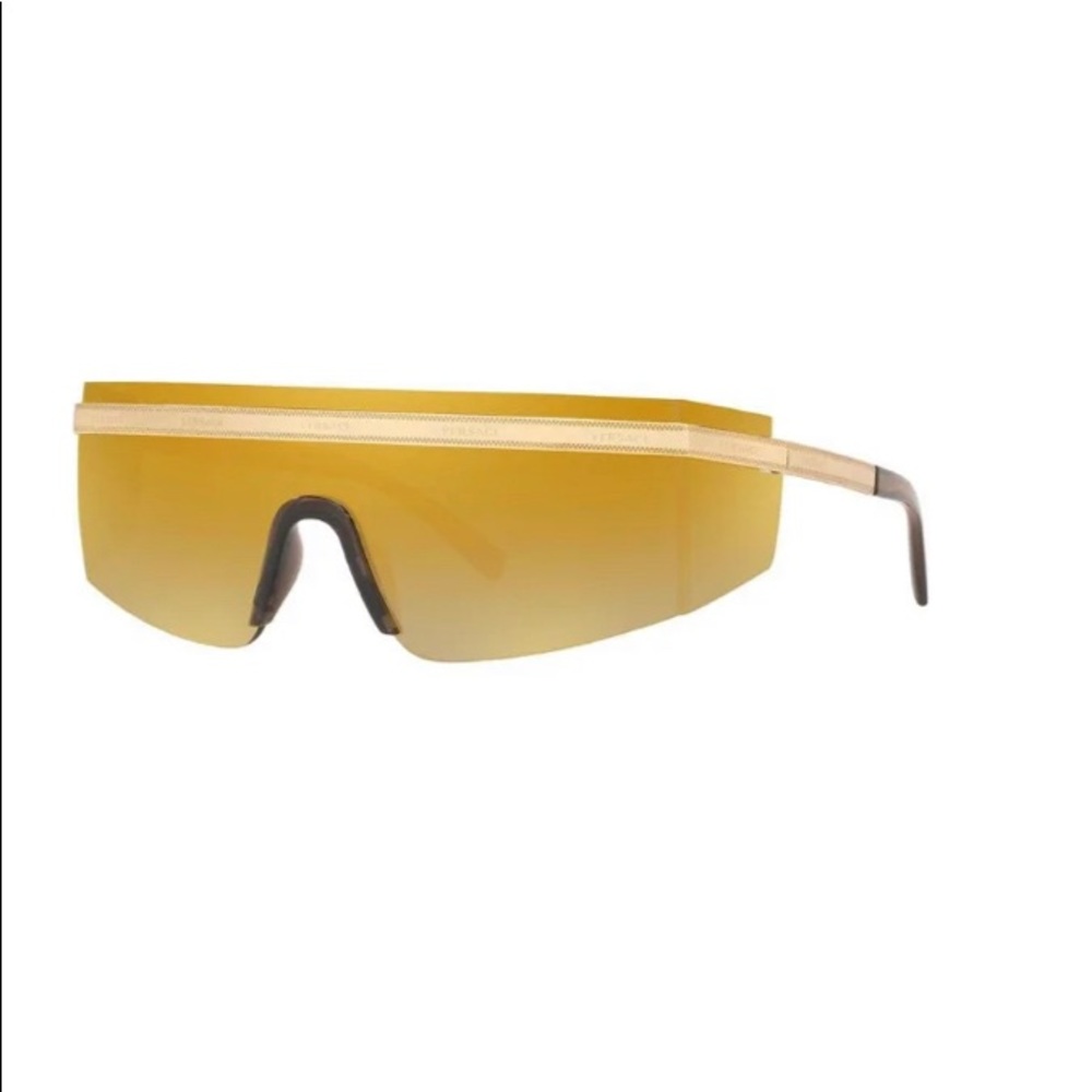Versace-2208 Gold metallic shield sunglasses